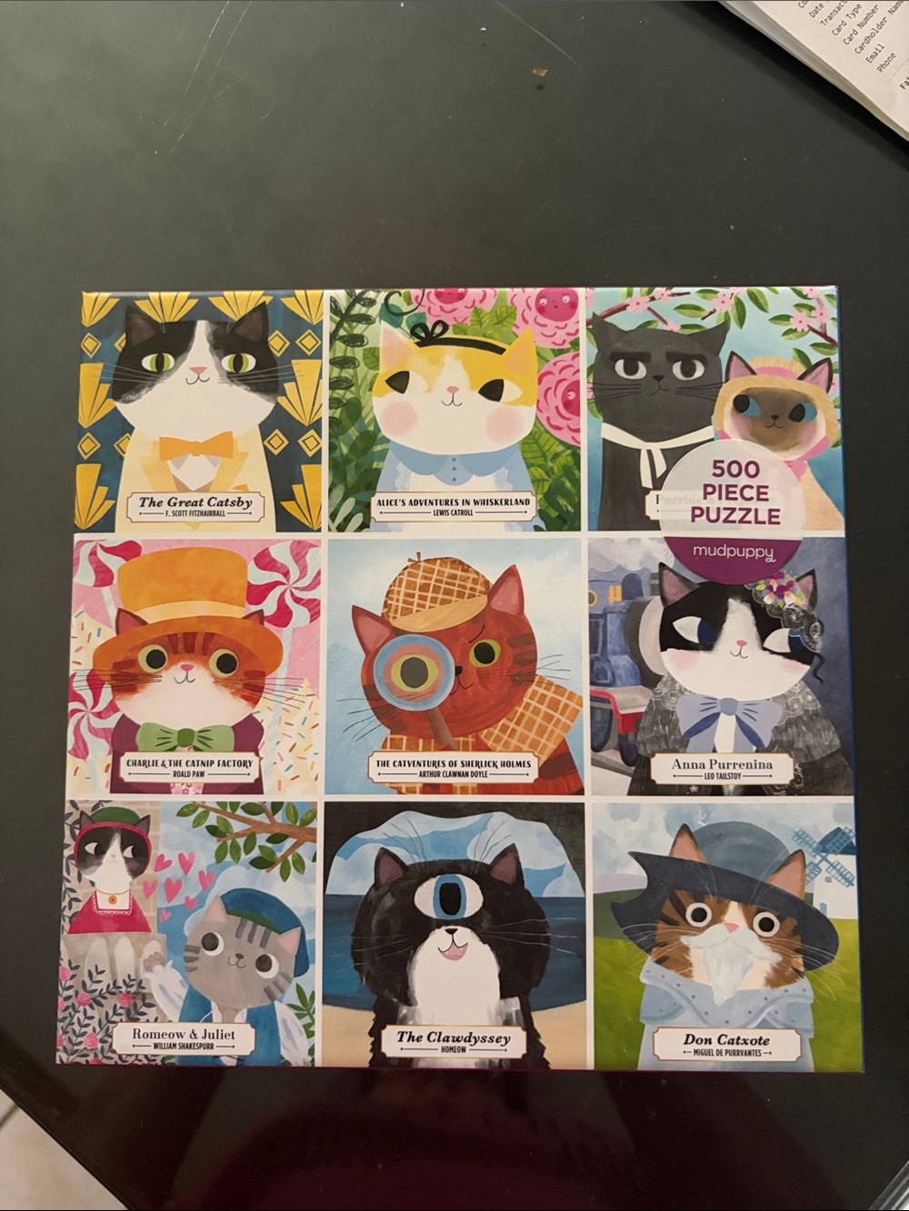 Mudpuppy 500-Piece Puzzle Bookish Cats Colorful Cat Collage